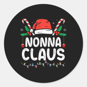 Bijpassende familie kerst pyjama xmas lampjes nonn ronde sticker