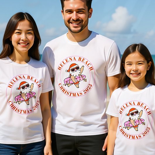 Bijpassende familie kerststrand vakantie Shirten T-shirt