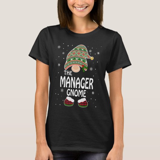 Bijpassende familie kostuums de manager Gnome Kers T-shirt (Voorkant)