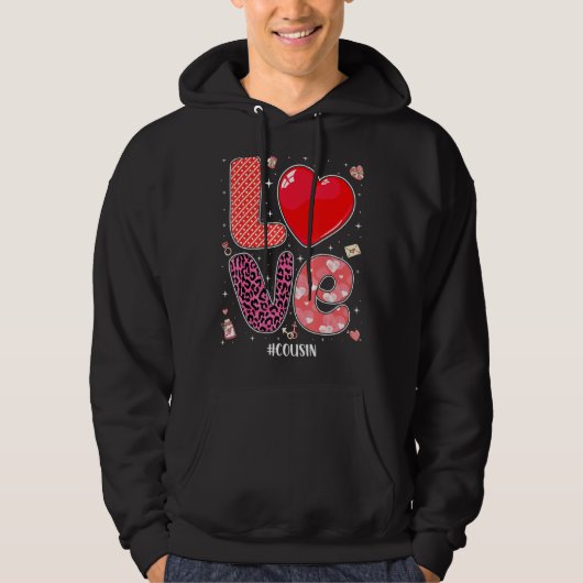 Bijpassende familie liefde neef hart koppel valent hoodie (Voorkant)