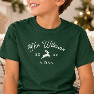 Bijpassende Familie Rendier Kerstmis Aangepaste Na T-shirt