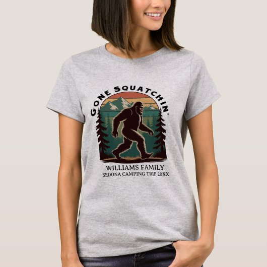 Bijpassende familie vakantie BigFoot Gone Squatchi T-shirt (Voorkant)