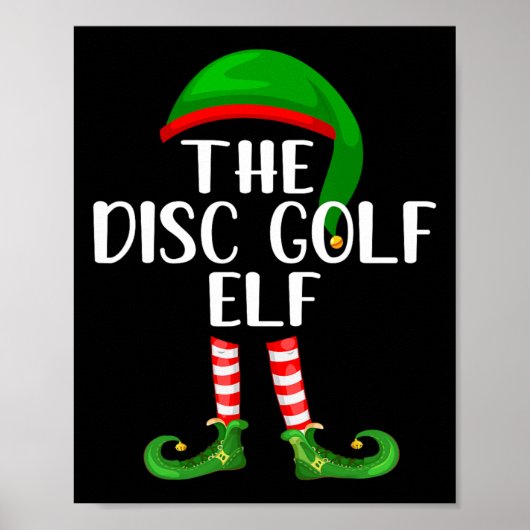 Bijpassende gezinsgroep De Disc Golf Elf Kerst Poster (Voorkant)