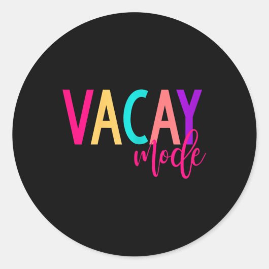 Bijpassende gezinsvakantie S Vacay Mode Zomer Ronde Sticker (Voorkant)