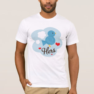 Bijpassende haar liefde vogel T-shirt