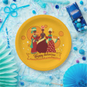 Bijpassende Happy Kwanzaa 3 Dames 9" Papieren Bordje (Feest)