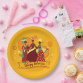Bijpassende Happy Kwanzaa 3 Dames 9" Papieren Bordje (Feest)