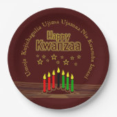 Bijpassende Happy Kwanzaa Zeven Principes 9" Papieren Bordje (Voorkant)