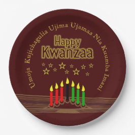 Bijpassende Happy Kwanzaa Zeven Principes 9" Papieren Bordje