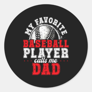 Bijpassende honkbal cadeau voor familie papa team ronde sticker