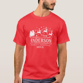 Bijpassende kerst gepersonaliseerde familienaam t-shirt (Voorkant)