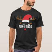 Bijpassende kerst gepersonaliseerde rendieren op m t-shirt (Voorkant)