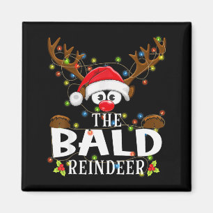 Bijpassende Kerstman De Kale Rendier Pyjama  Magneet