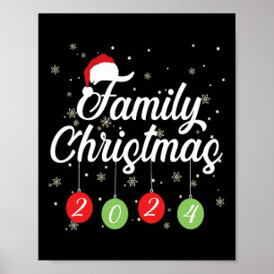 Bijpassende Kerstman en cadeaus Familie Kerstmis Poster