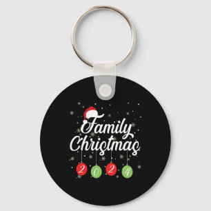 Bijpassende Kerstman en cadeaus Familie Kerstmis Sleutelhanger