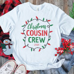Bijpassende Kerstmis neef Crew T-shirt<br><div class="desc">Wat is een betere manier om je familie samen te brengen deze kerst dan met een set leuke bijpassende familie neef kerst t-shirts? Met het gezellige gezegde, 'Christmas Cousin Crew', samen met het jaar, en heldere, feestelijke rode en groene kerstsnoerlichten, zal uw familie er geweldig uitzien terwijl u het seizoen...</div>