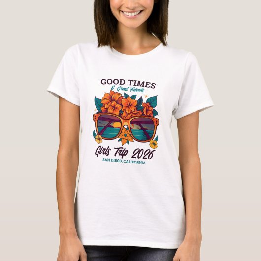 Bijpassende meisjes Trip Retro Beach Vakantie Aang T-shirt (Voorkant)