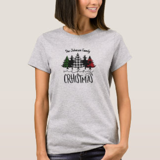 Bijpassende moderne familie kerstboom T-shirt
