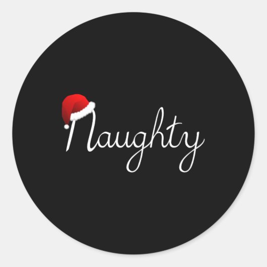 Bijpassende Naughty &amp; Nice Naughty List Christ Ronde Sticker (Voorkant)