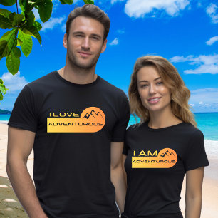 Bijpassende Paar Naam Datum op Terug I Am Avontuur T-shirt