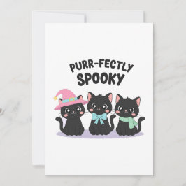 Bijpassende Pastel Black Cat Halloween T-shirt Kaart