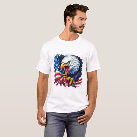 Bijpassende Patriotic Eagle T-shirts – Bold Americ (Voorkant volledig)