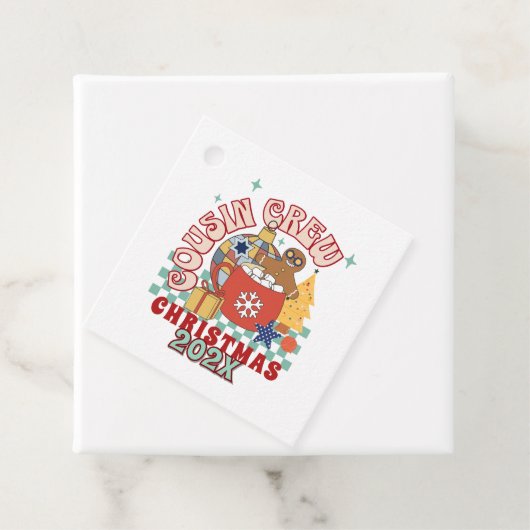 Bijpassende retro neef crew Kerst kinderen Bedankjes Labels (In situ)