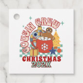 Bijpassende retro neef crew Kerst kinderen Bedankjes Labels (Voorkant)