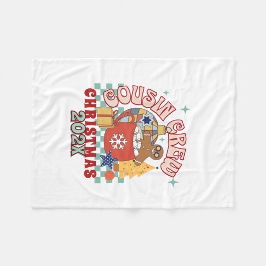 Bijpassende retro neef crew Kerst kinderen Fleece Deken (Voorkant (Horizontaal))