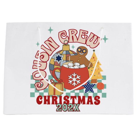 Bijpassende retro neef crew Kerst kinderen Groot Cadeauzakje (Voorkant)