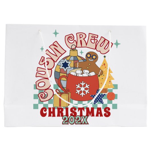 Bijpassende retro neef crew Kerst kinderen Groot Cadeauzakje (Achterkant)