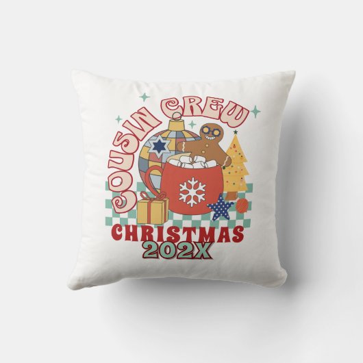 Bijpassende retro neef crew Kerst kinderen Kussen (Achterkant)