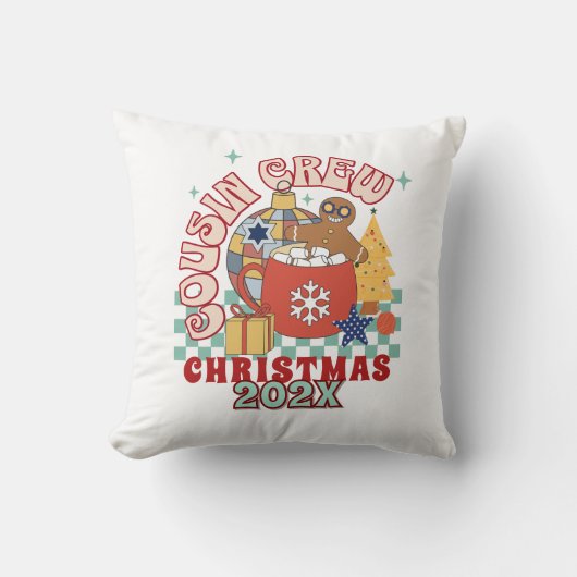 Bijpassende retro neef crew Kerst kinderen Kussen (Voorkant)