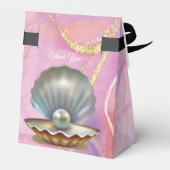 Bijpassende roze goud & marmer bedankdoosjes (Achterkant)