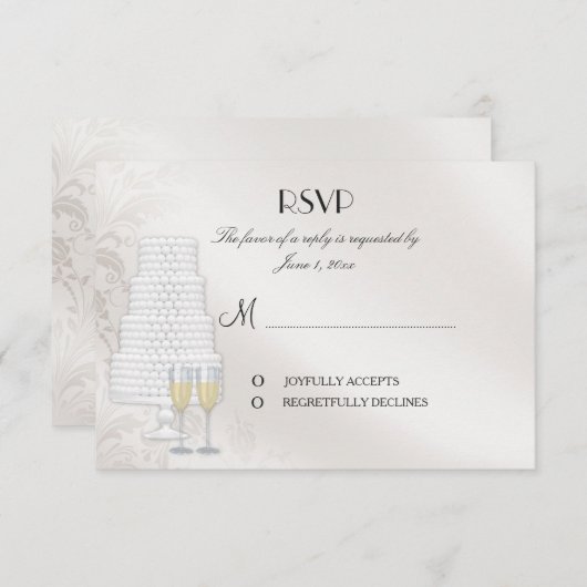 Bijpassende RSVP-kaart voor uitnodiging voor een h (Voorkant / Achterkant)