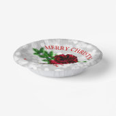 Bijpassende set - Gouden Bell Rode Boog Kerstmis 2 Papieren Kommen (Gebogen)