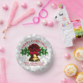 Bijpassende set - Gouden Bell Rode Boog Kerstmis 2 Papieren Kommen (Feest)