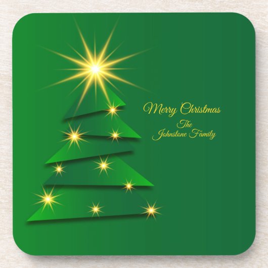 Bijpassende Set Groene Boom Naamswijziging plastic Bier Onderzetter (Voorkant)
