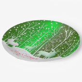 Bijpassende set witte rendieren Bewerk naam groen  Papieren Bordje (Gekanteld)