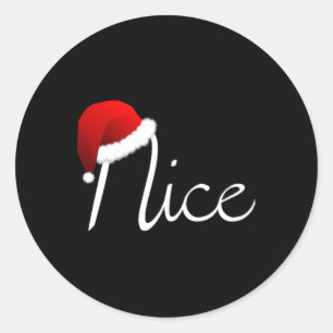 Bijpassende stoute &versterker; leuke kerstlijst ronde sticker