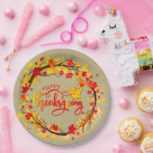 Bijpassende Thanksgiving herfstbladtonen 9" Papieren Bordje (Feest)