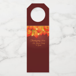 Bijpassende Thanksgiving Oranje bladnaam jaarfles Flessenhanger