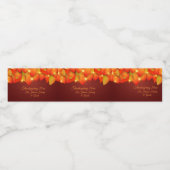 Bijpassende Thanksgiving Sinaasappel Blad Naam Jaa Waterfles Etiket (Enkel label)