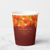 Bijpassende Thanksgiving Sinaasappel bladeren naam Papieren Bekers (Achterkant)