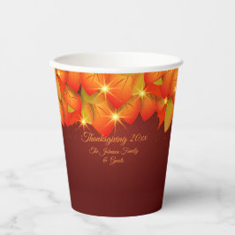 Bijpassende Thanksgiving Sinaasappel bladeren naam Papieren Bekers