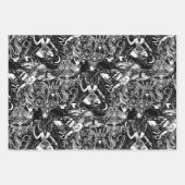 Bijpassende Victoriaans Gothic Zwart en Wit Goulis Inpakpapier Vel (Voorkant)