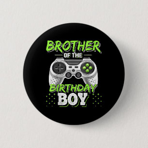 Bijpassende videogame verjaardag broer van de gebo ronde button 5,7 cm