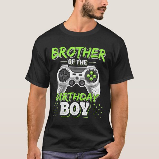 Bijpassende videogame verjaardag broer van de gebo t-shirt (Voorkant)