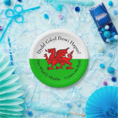 Bijpassende Welsh Dragon St David's Day 7" Papieren Bordje (Feest)