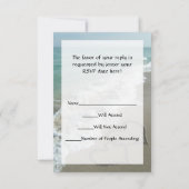 Bijpassende zandharten op het strand, romantische RSVP kaartje (Achterkant)